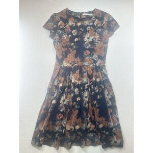 Peruvian Connection Floral Print Swing Dress Women's Small Soft